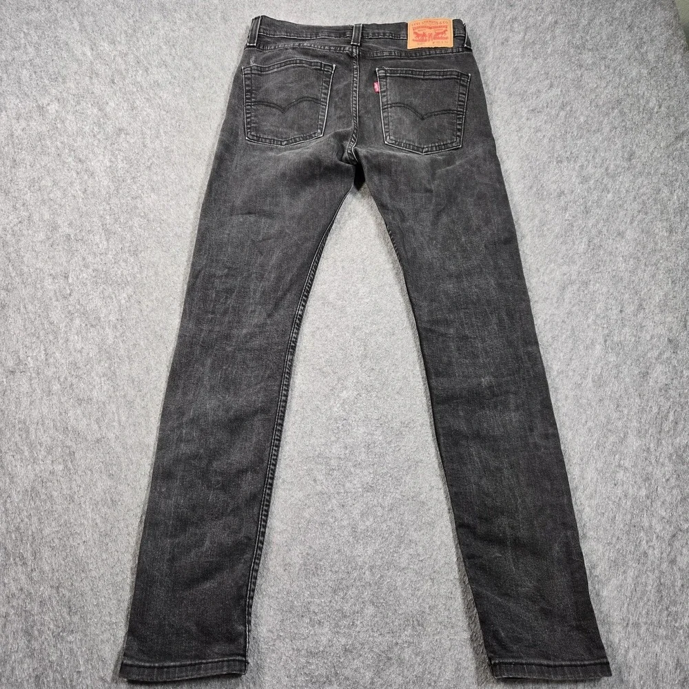 Levis 510 Jeans Mens 30x29‎ (tag 31x32) Gray Charcoal Wash Slim Tapered Denim